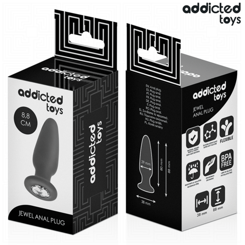 ADDICTED TOYS - PLUG ANAL CON JOYA SILICONA TALLA S 8,8 CM