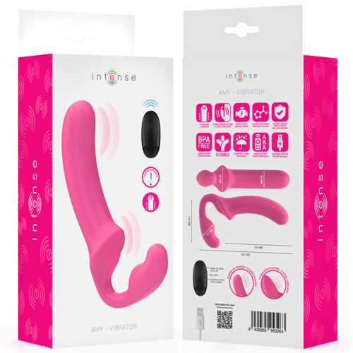 INTENSE - AMY VIBRADOR DOBLE 20 CM ROSA CONTROL REMOTO