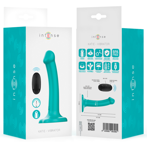 INTENSE - KATIE VIBRADOR CON VENTOSA 10 VIBRACIONES AZUL OSCURO CONTROL REMOTO