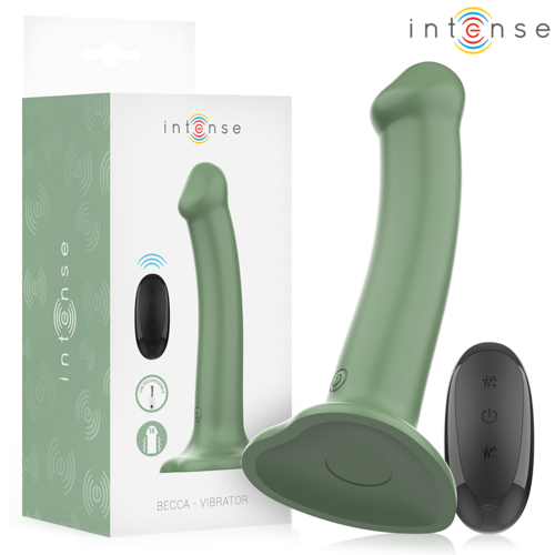 INTENSE - BECCA VIBRADOR CON VENTOSA 10 VIBRACIONES VERDE CONTROL REMOTO