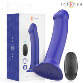 INTENSE - VIBRADOR VICTORIA COM VENTOSA 10 VIBRAÇÕES AZUL ESCURO CONTROLE REMOTO