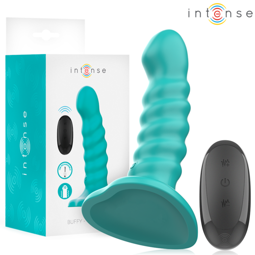INTENSE - BUFFY VIBRADOR TALLA S DISEÑO EN ESPIRAL 10 VIBRACIONES AZUL CONTROL REMOTO