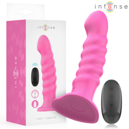 INTENSE - VIBRADOR CINDY TAMANHO L DESIGN ESPIRAL 10 VIBRAÇÕES ROSA CONTROLE REMOTO