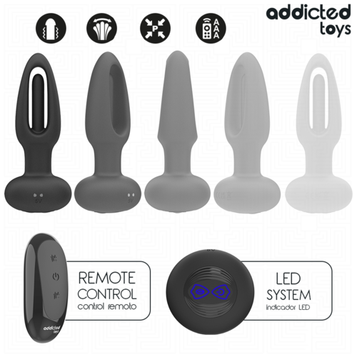 ADDICTED TOYS - PLUG ANAL CON LENGUA VIBRADORA Y CONTROL REMOTO