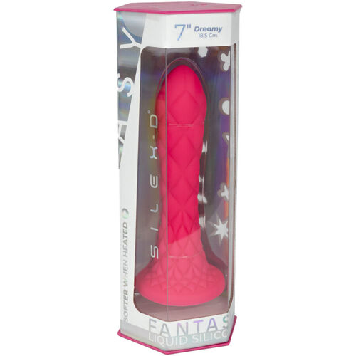 SILEXD - DREAMY DILDO FANTASY SILICONA LIQUIDA TERMOREACTIVO FUCSIA 18.5 CM