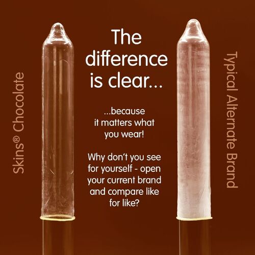 SKINS - PRESERVATIVOS PREMIUM SABOR CHOCOLATE PACK 8