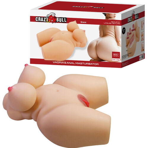 CRAZY BULL - GRACE TORSO FEMENINO REALISTA VAGINA Y ANAL 7.5 KG