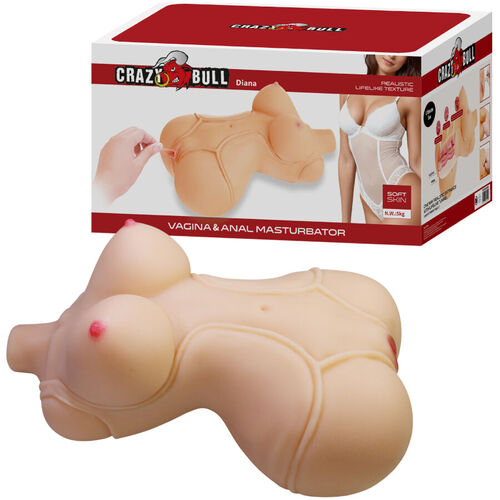 CRAZY BULL - DIANA TORSO FEMENINO REALISTA VAGINA Y ANAL 5 KG