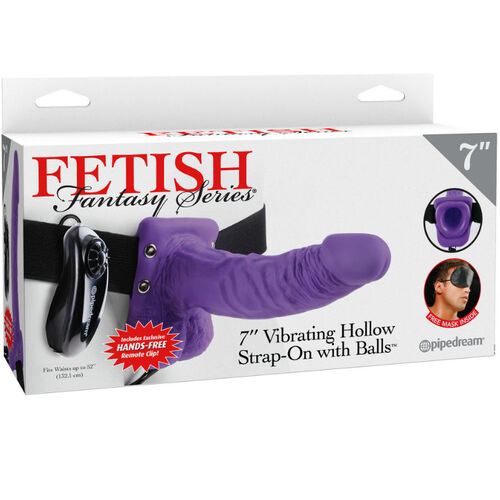 FETISH FANTASY SERIES 7" ARNES VIBRADOR CON TESTICULOS HUECO MAN 17.8 CM LILA