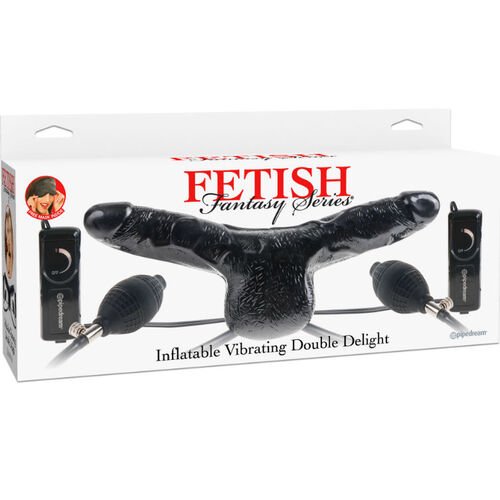 FETISH FANTASY SERIES DOBLE PENE VIBRADOR INFLABLE NEGRO