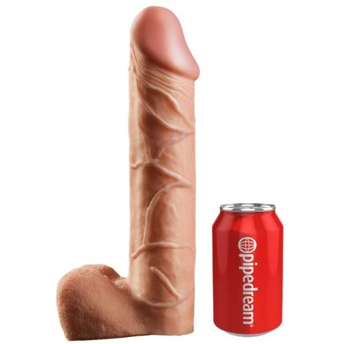 STRAP-ON CON DILDO HUECO 30.5 CM Y TIRANTES COLOR CARNE