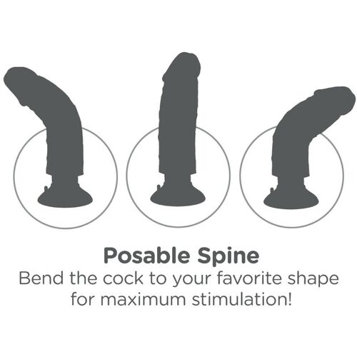 DILDO VIBRADOR KING COCK 15.24 CM NATURAL