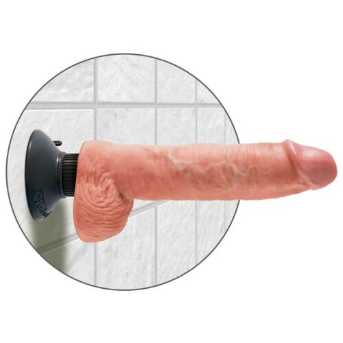 DILDO VIBRADOR KING COCK CON TESTICULOS 25.5 CM COLOR CARNE