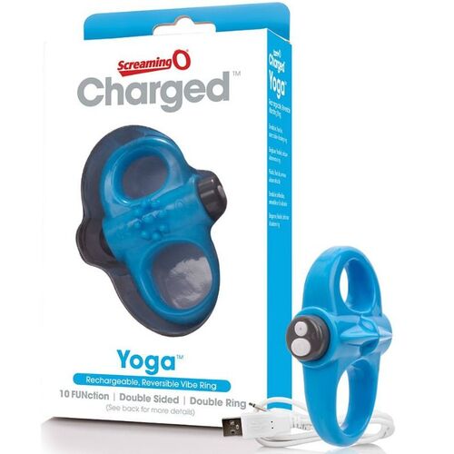 SCREAMING O ANILLO VIBRADOR RECARGABLE YOGA AZUL