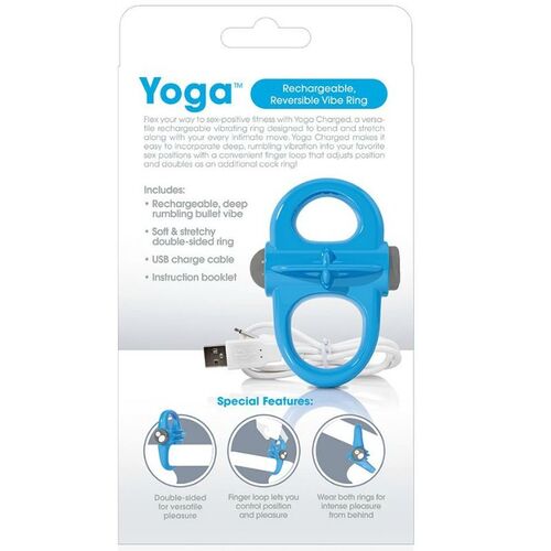 SCREAMING O ANILLO VIBRADOR RECARGABLE YOGA AZUL