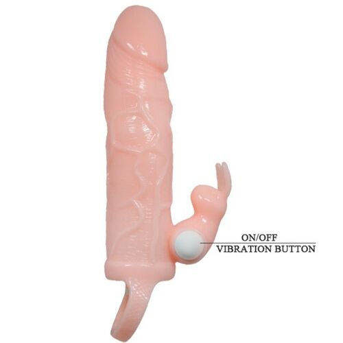 BRAVE MAN FUNDA PENE CON RABBIT VIBRADOR 16.5 CM NATURAL