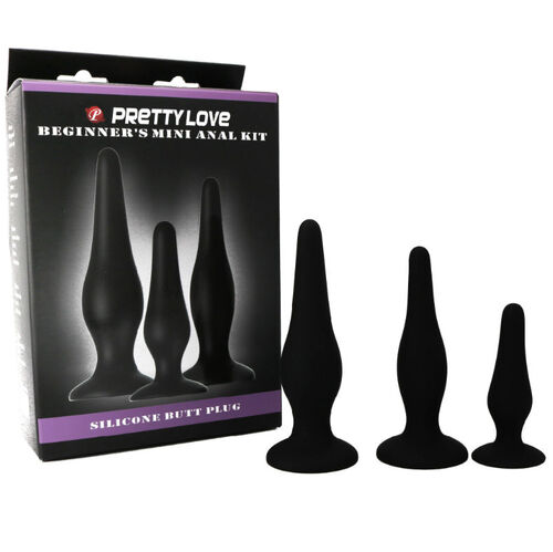 PRETTY BOTTOM - KIT INICIACION ANAL PLUGS SILICONA