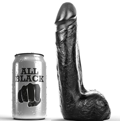 ALL BLACK DILDO REALISTICO NEGRO SUAVE 20 CM