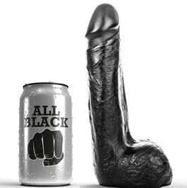 ALL BLACK - ZACHTE ZWARTE REALISTISCHE DILDO 20 CM
