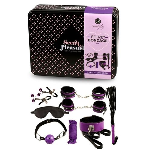 SECRETPLAY BDSM SET 8PCS LILA / NEGRO