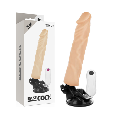 BASECOCK - VIBRADOR REALISTICO CONTROL REMOTO NATURAL 21 CM