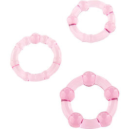SEVEN CREATIONS - SET VAN DRIE ROZE PENIS RINGEN