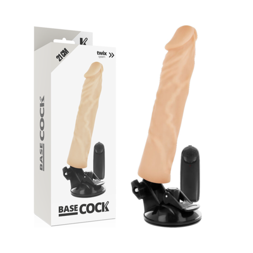 BASECOCK - VIBRADOR REALISTICO CONTROL REMOTO NATURAL 21 CM