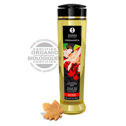 SHUNGA - ACEITE COMESTIBLE DE MASAJE EROTICO ORGANICA 240ML - MAPLE DELIGHT