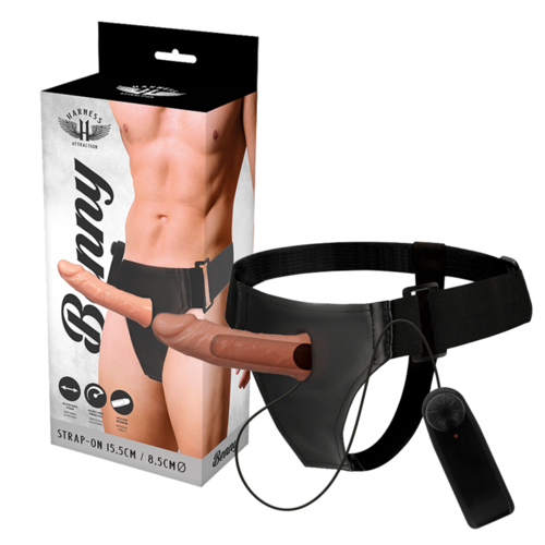 HARNESS ATTRACTION - ÁRNES HUECO BENNY CON VIBRADOR 15 X 4.5CM