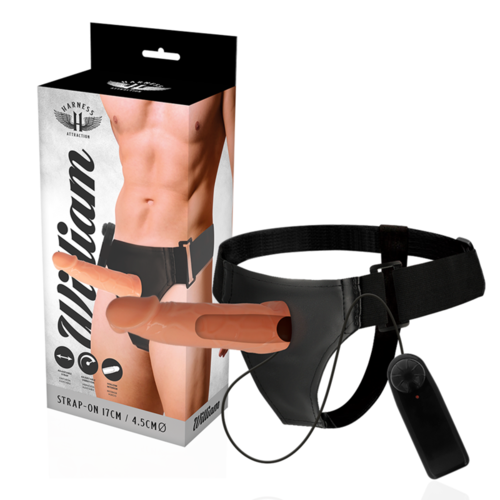 HARNESS ATTRACTION - ÁRNES HUECO WILLIAN CON VIBRADOR 17 X 4.5CM