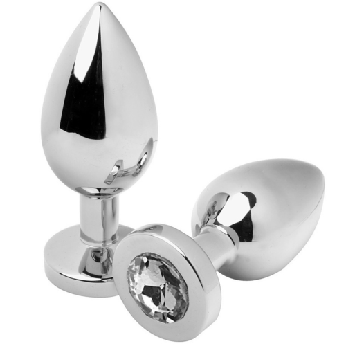 METALHARD ANAL PLUG DIAMOND TRANSPARENTE MEDIUM 7.62CM