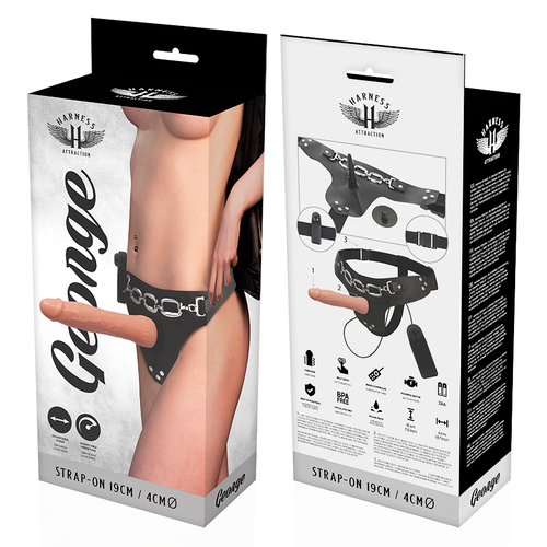 HARNESS ATTRACTION ÁRNES GEORGE REALISTICO VIBRADOR 19 X 4CM