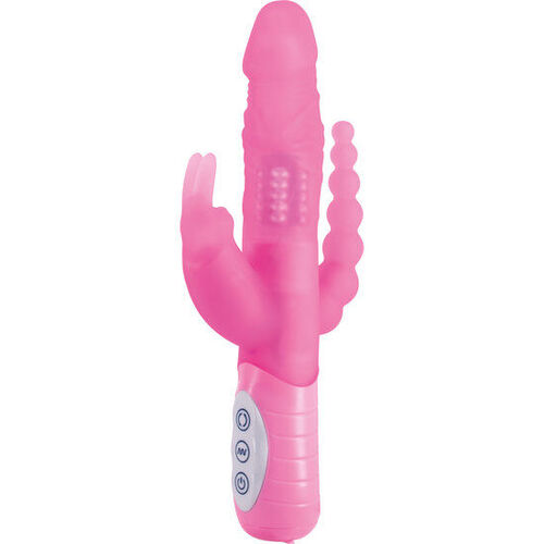 SEVENCREATIONS E RABBIT SLIMINE TRIPLE PLAY- VIBRADOR TRIPLE ESTIMULACIÓN ROSA