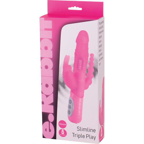 SEVENCREATIONS E RABBIT SLIMINE TRIPLE PLAY- VIBRADOR TRIPLE ESTIMULACIÓN ROSA