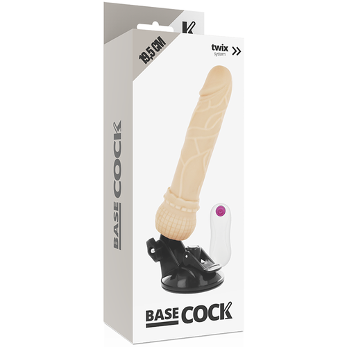 BASECOCK - VIBRADOR REALISTICO CONTROL REMOTO NATURAL 19.5 CM