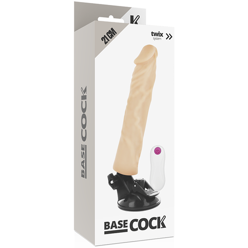 BASECOCK - VIBRADOR REALISTICO CONTROL REMOTO NATURAL 21 CM