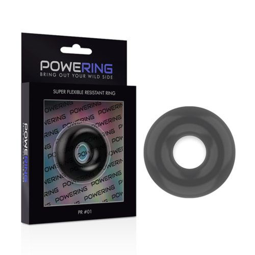 POWERING SUPER FLEXIBLE Y RESISTENTE ANILLO PENE  3.5CM NEGRO