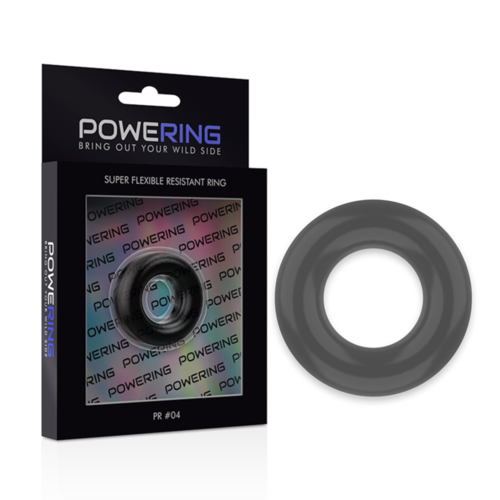 POWERING SUPER FLEXIBLE Y RESISTENTE ANILLO PENE  3.8CM PR04 NEGRO