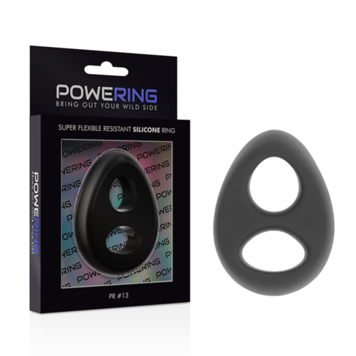 POWERING SUPER FLEXIBLE Y RESISTENTE ANILLO PENE Y TESTICULOS  PR13  NEGRO