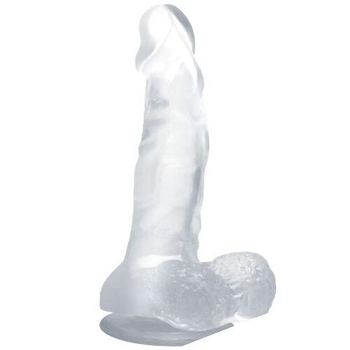 BAILE - DILDO REALÍSTICO CON VENTOSA Y TESTÍCULOS 16.7 CM TRANSPARENTE