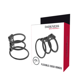 DARKNESS - SET VAN 3 FLEXIBELE PENIS RINGEN