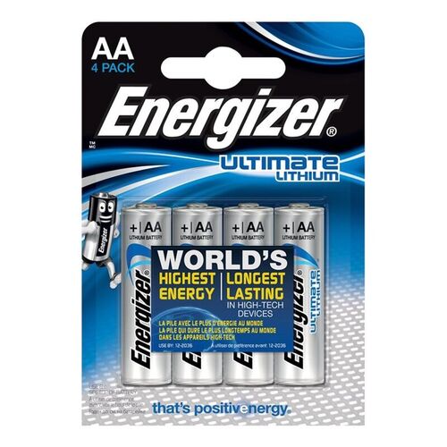 ENERGIZER ULTIMATE LITHIUM PILA LITIO AA L91 LR6 1,5V BLISTER*4