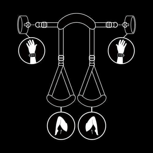 FETISH SUBMISSIVE - POSICIÓN PIERNAS ABIERTAS CON ESPOSAS CON FORRO DE NOPRENO