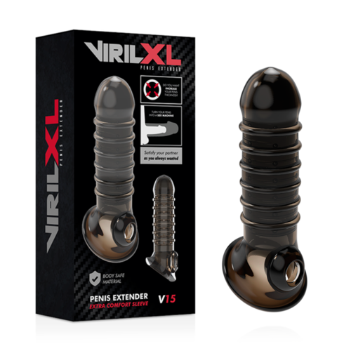 VIRILXL - EXTENSION Y FUNDA  DE PENE  V15 NEGRO