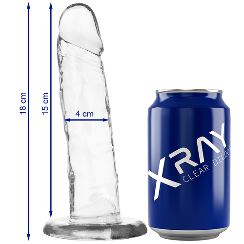 XRAY ARNÉS + DILDO TRANSPARENTE 18CM X 4CM