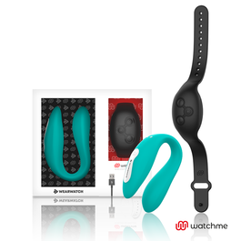 WEARWATCH - VIBRATOR MET DUBBELE TECHNOLOGIE WATCHME AQUAMARINE / JET