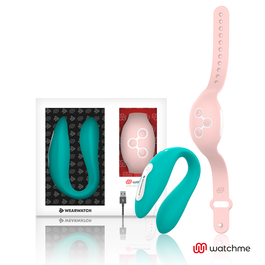 WEARWATCH - DUBBELE TECHNOLOGIE VIBRATOR WATCHME AQUAMARINE / ROZE