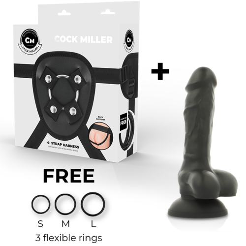 COCK MILLER ARNES + DILDO SILICONA DENSITY COCKSIL ARTICULABLE NEGRO 13 CM