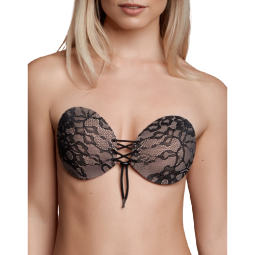 BYE BRA SUJETADOR ADHESIVO CON ENTRELAZADO Y BORDADOS TALLA A