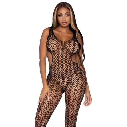 LEG AVENUE LATTICE NET BODYSTOCKING ONE SIZE